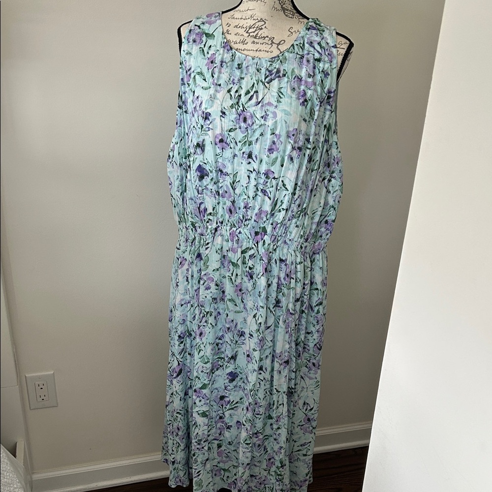 Lane Bryant Floral Midi Dress - Blue and Purple
